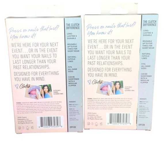 (2) Pack Clutch Nails Starlite 24 Coffin Purple Ombré Shimmer Press On Nail Set - Picture 6 of 8